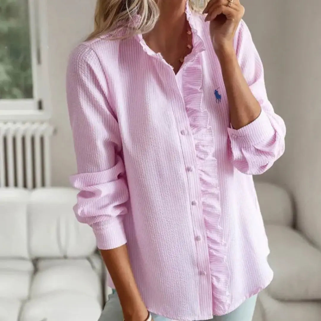 R&L Women’s Ruffled Detail Shirt