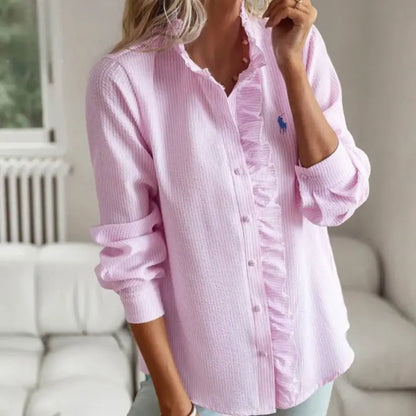 R&L Women’s Ruffled Detail Shirt