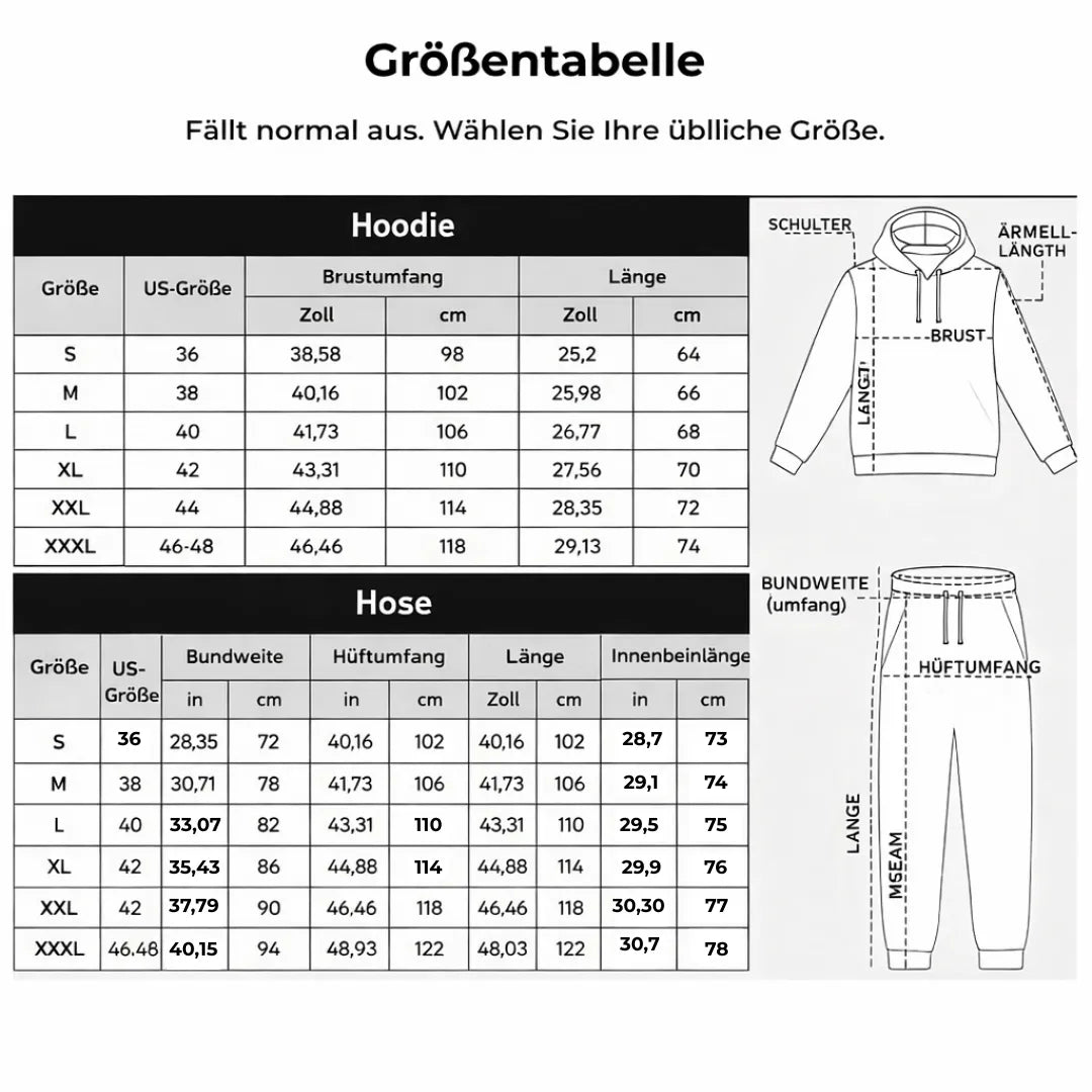 Herren-Hoodie mit Milano-Print und Jogginghose mit Kordelzug