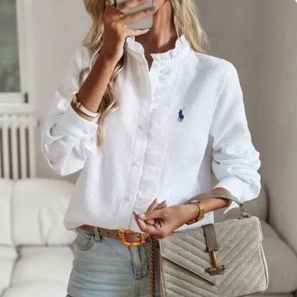 R&L Women’s Ruffled Detail Shirt