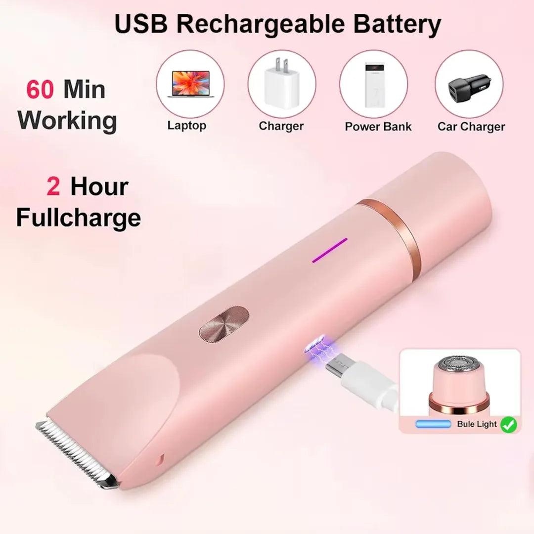 2-in-1 Waterproof Body and Facial Hair Remover